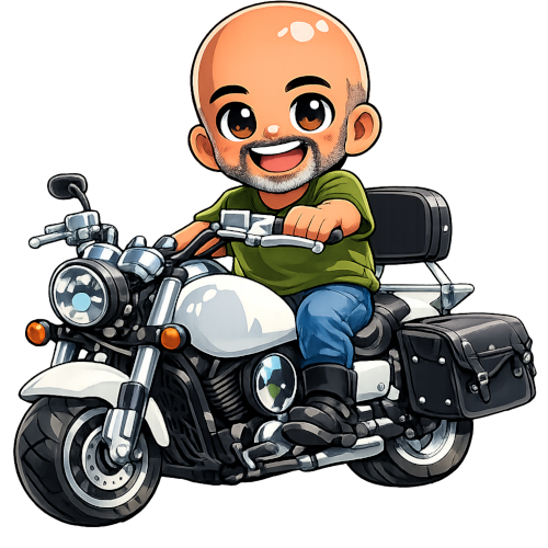 Bald Guy On A Bike